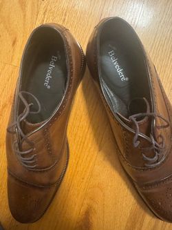 Studio Belvedere Men’s Brown Leather Oxford Dress Shoes – Excellent Condition