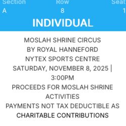 Tickets For Shrine Circus 