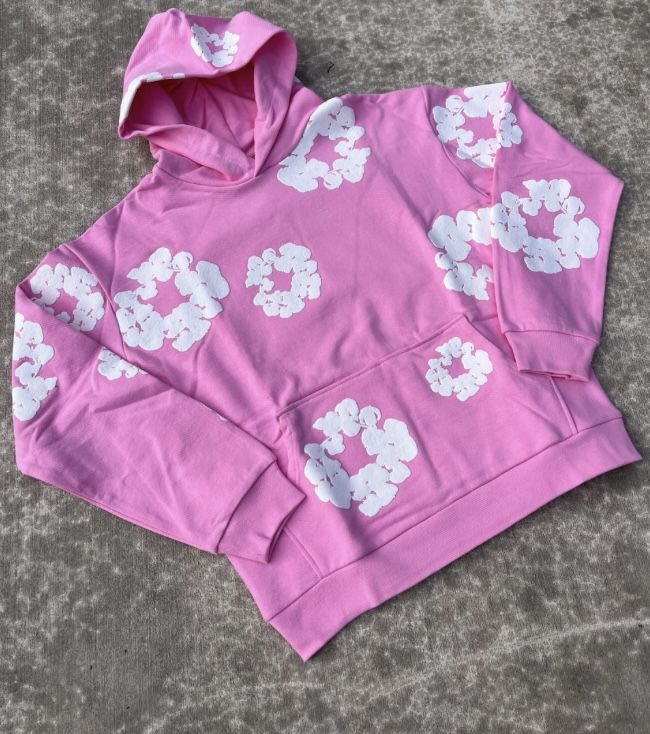 Pink Denim Tear Hoodie