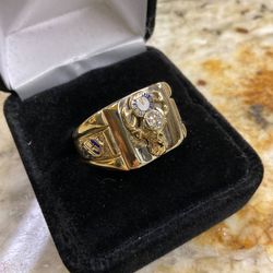 BPOE Elk’s 10K Ring with Diamond