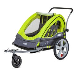 Quick-N-EZ Double Tow Behind Bike Trailer for Toddlers