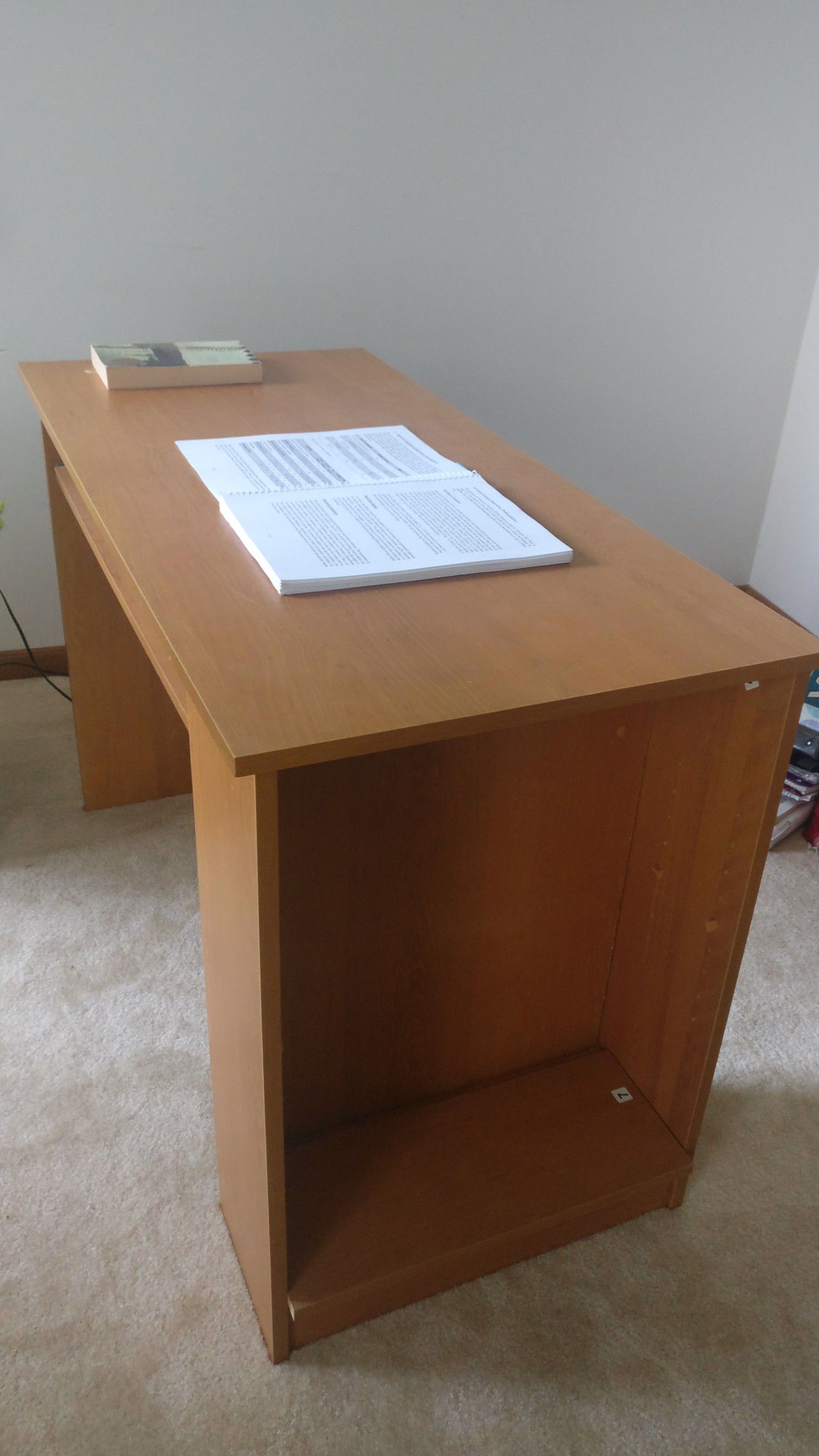 Student desk with book shelf