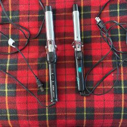2 Hair Curling Irons-1” And 7/8” Diameter. 