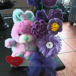 Gift For Valentine's Day Crochet Flowers 