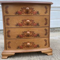 Vintage Wooden Jewelry Box Chest