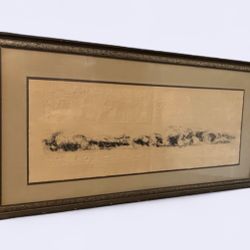 Lebadang (aka Hoi), Stone Horses , Etching, signed and numbered on pencil 39” X 19 3/4”