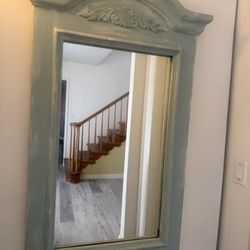 Chabby Chic Mirror On A Real Wood Frame 45 Inches Tall X 26 Inches Wide