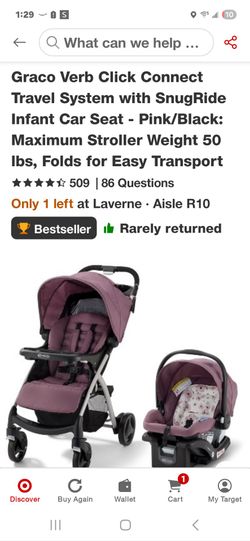 Graco Verb Travel System | Includes Verb Stroller and SnugRide 30 Infant Car Seat| Stroller and Carseat Combo