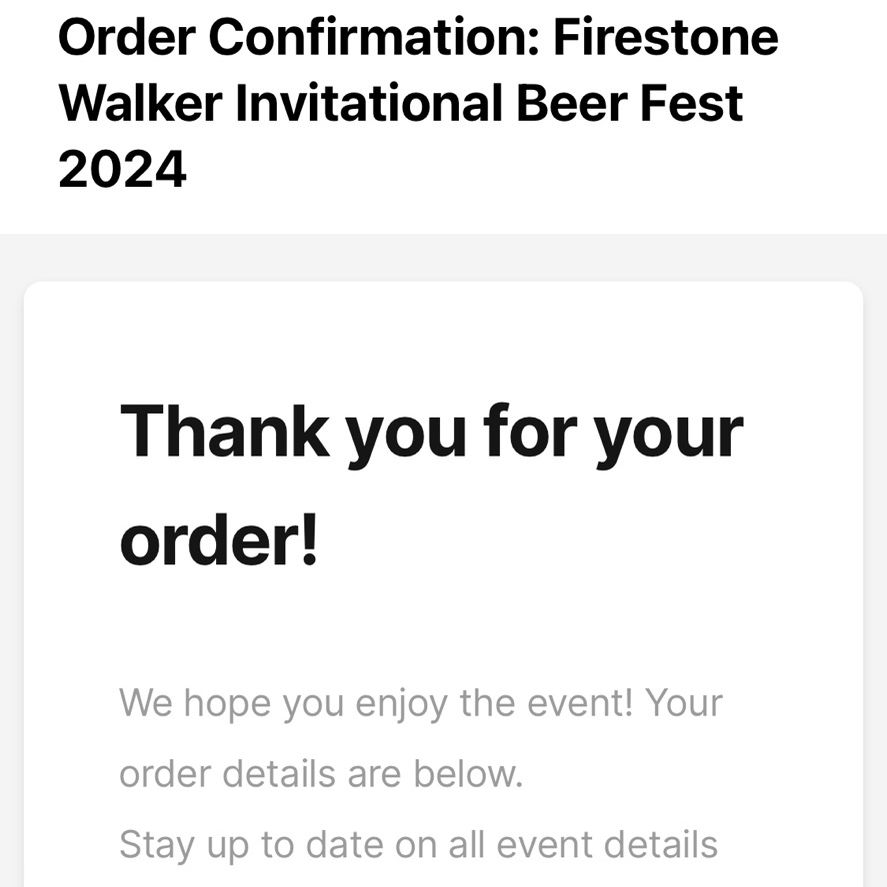 Two Firestone Walker Beer Fest Tickets