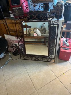 Decorative Wrought Iron Wall Mirror