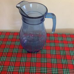 Blue Glass Pitcher