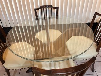 Round Glass Top Dining Table with Chairs , will take highest offer