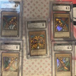 Yu-gi-oh Legend Of The Blue Eyes Reprint Full Set Exodia Graded 