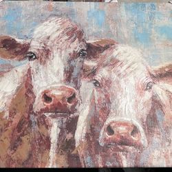 Large Cow Canvas Painting Decor