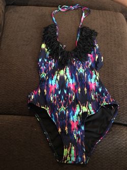 Fringed 1pc. Swimsuit
