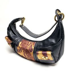 Nine West Brand Hobo Sling Style Faux Fur/Leather Handbag