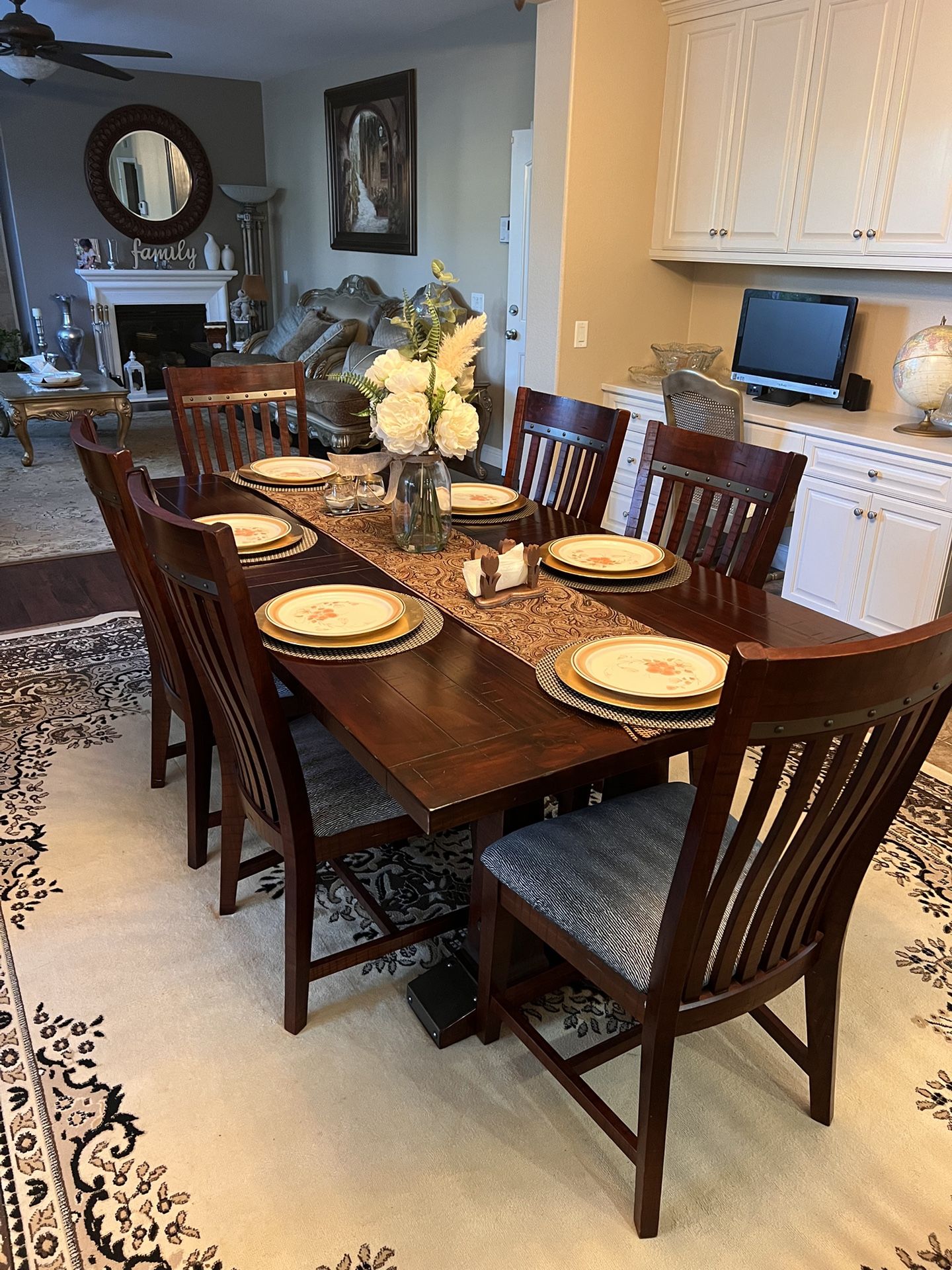Solid Cherrywood Dining Table With Chairs