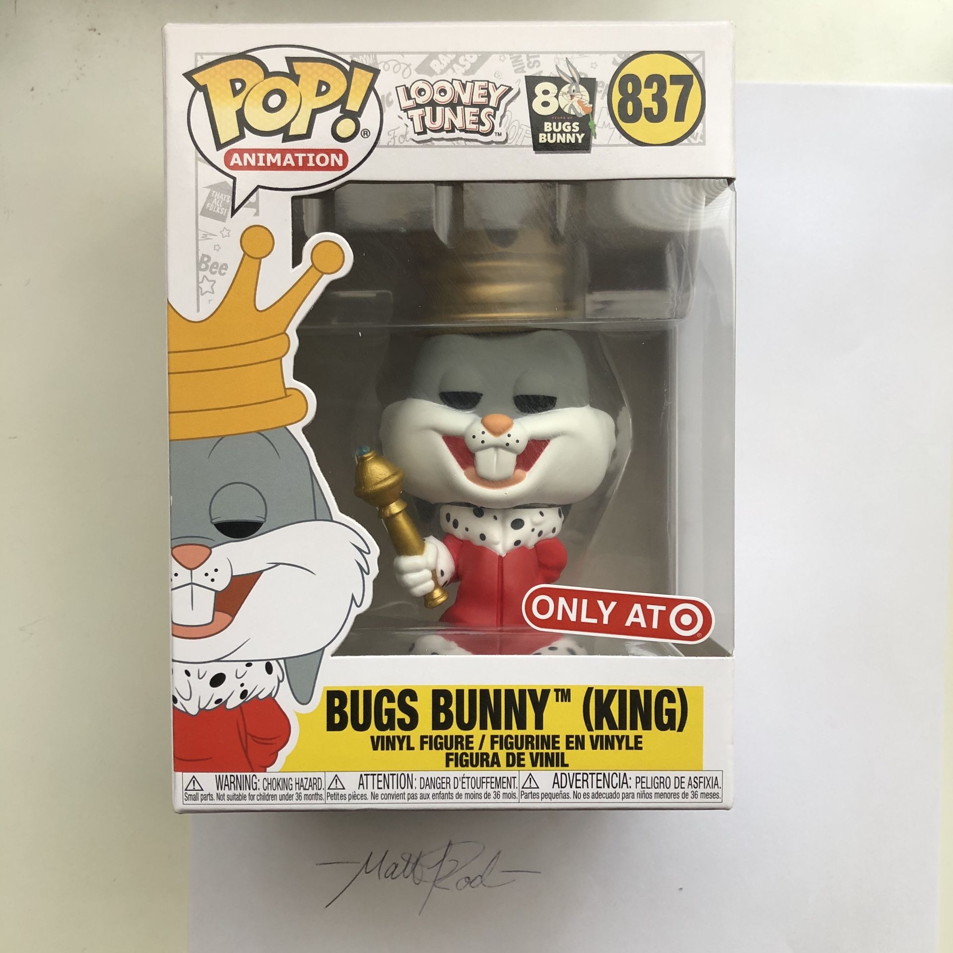 Funko Pop Looney Tunes #837 Bugs Bunny King Only at Target