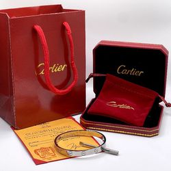 Cartier Love Bracelet Silver Size 19