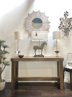 Three Drawer Wood Console Table