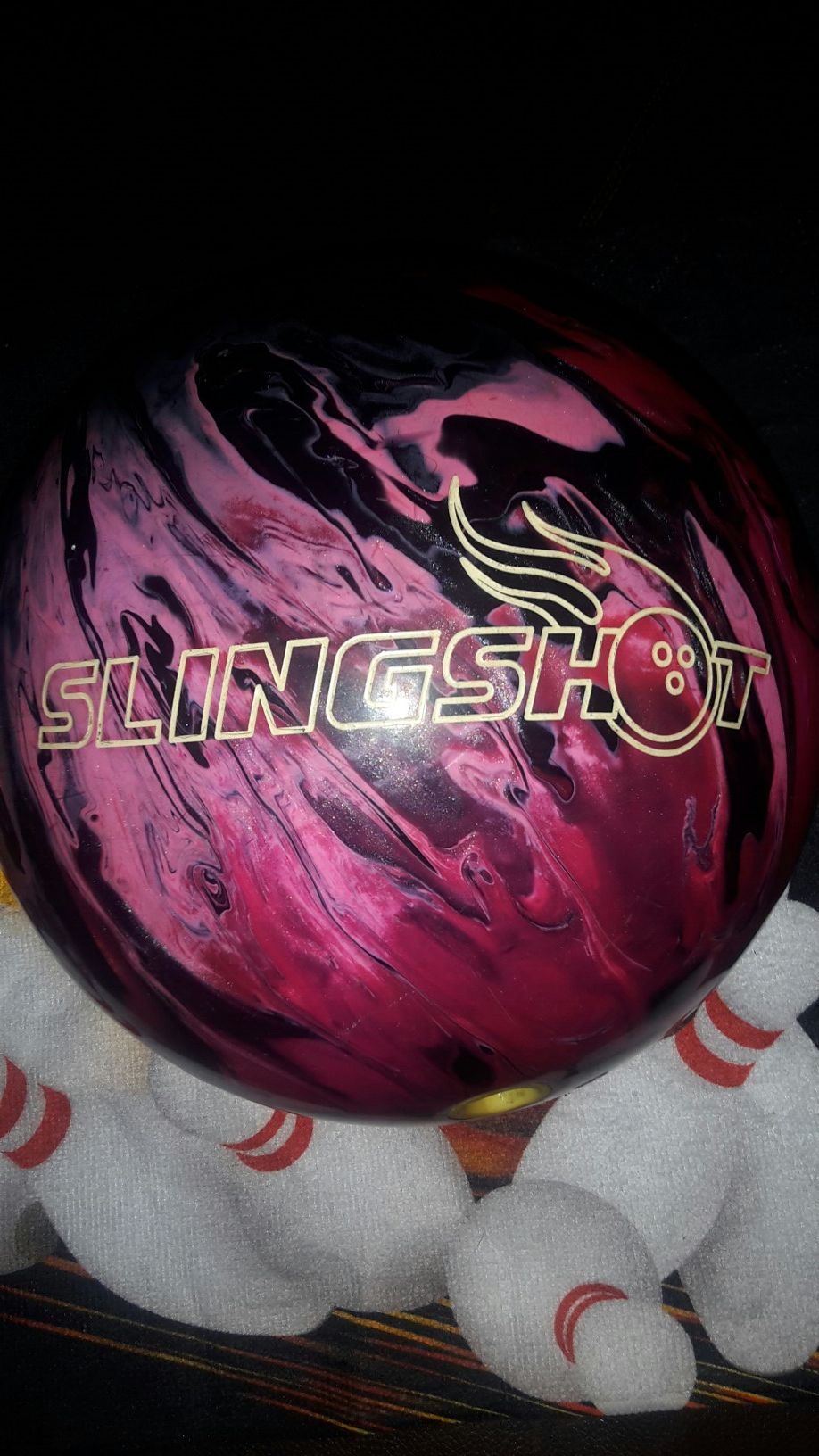 Bowling ball -Slingshot