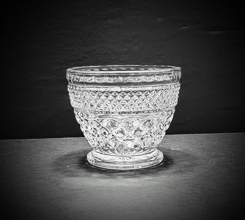 Anchor Hocking Crystal Wexford Diamond Pattern Sugar Bowl.