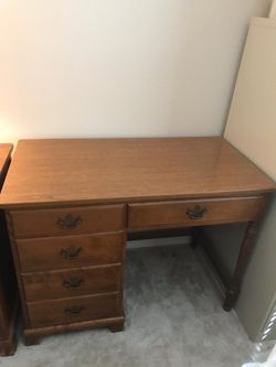 Vintage Ethan Allen student desk and matching chair