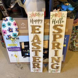 Package Of Three Garden Easter Spring Signs