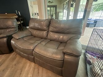 Leather Reclining Sofa and a Loveseat