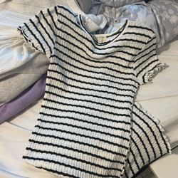 Black and white stripe Slim dress