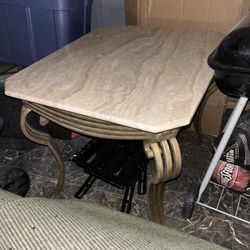Marble Top End Table