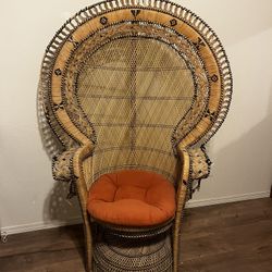 Vintage Peacock Chair (some damage) 