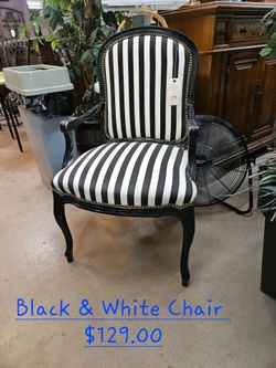 Chair Black & WhiteWe are located at 2811 East Bell road. Another Time Around Furniture.