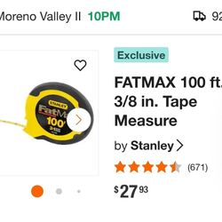 Stanley Fat Max Steel Long Tape