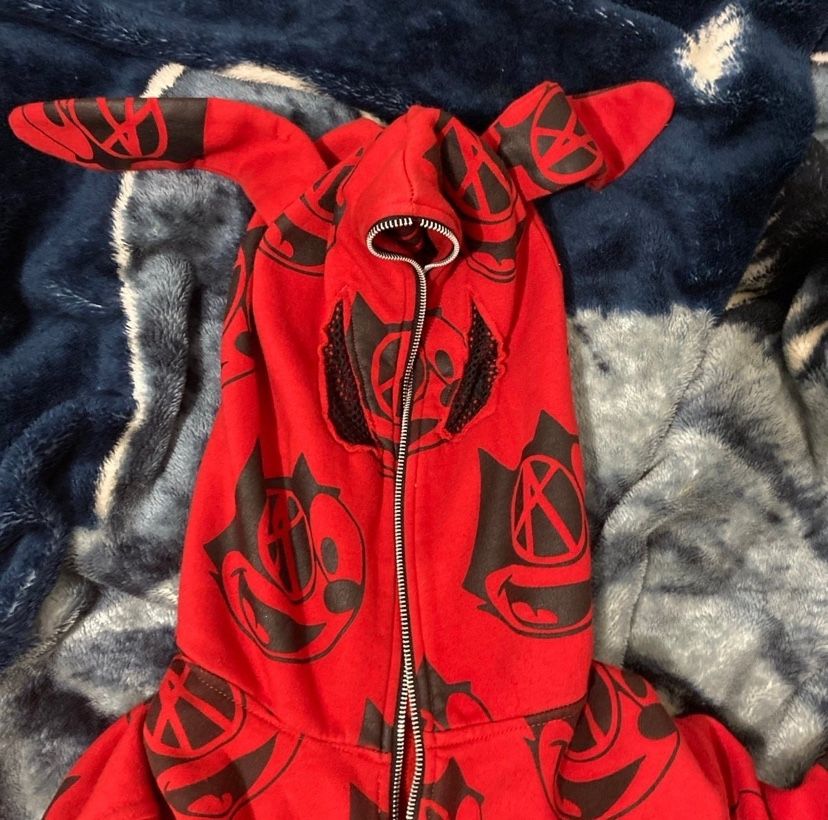 Red fullzip Up Anarchy hoodie