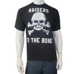 Vintage 1980s Raiders To The Bone Skull Short Sleeve Black T Shirt Men's XL NFL