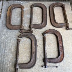 Selling 5 vintage 6” C-Clamps asking $15 each or all for $60!