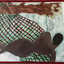 Bahama Mama Signed Acrylic-Gouache Painting Framed Leona Coakley African Bahamian Culture Art