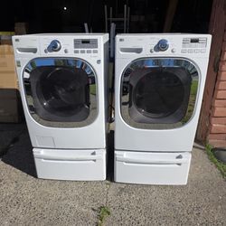 $500 ....LG front load washer and GAS  dryer has stainless steel drums, and both washer and dryer have tons of different settings. 