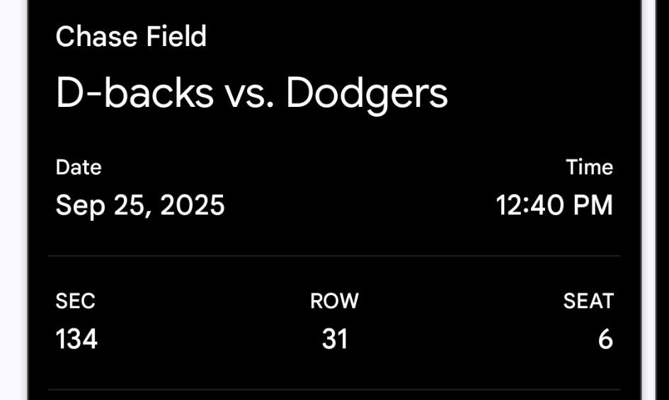 D Back Vs Dodgers Tickets today 9/25