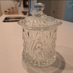 Vintage Cut Crystal Glass Jar