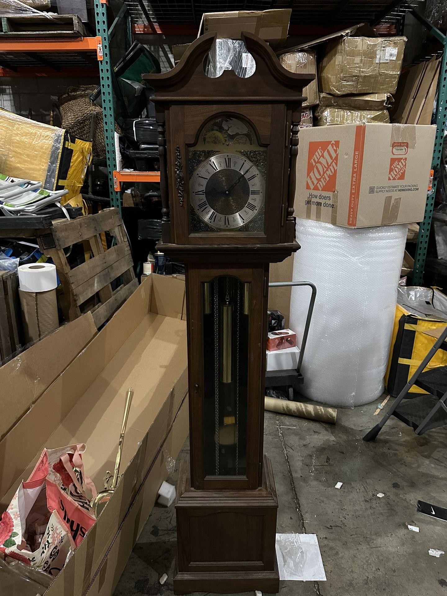 Grandfather Emperor Hermle Clock Vintage