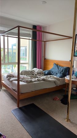 west elm queen canopy bed