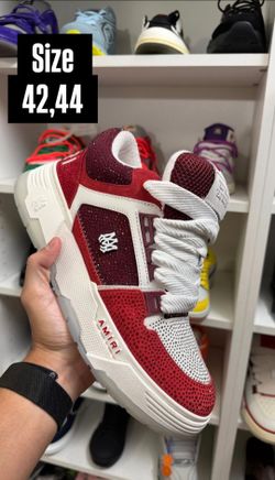 AMIRI CRYSTAL MA-1  WHITE/RED SNEAKERS NEW COLLECTION