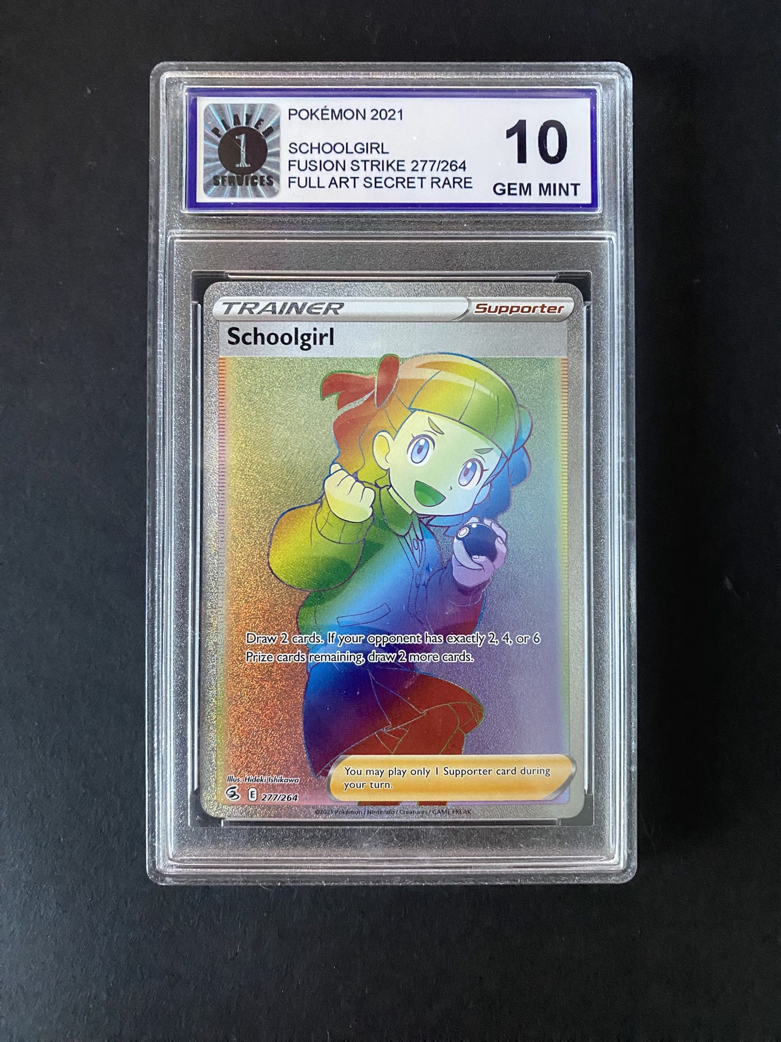 Gem Mint 10 Schoolgirl Rainbow 277/264 SWSH Fusion Strike Pokemon Card