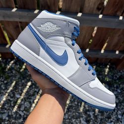 Jordan 1 Mid True Blue (Size 5.5Y, 8, 12)