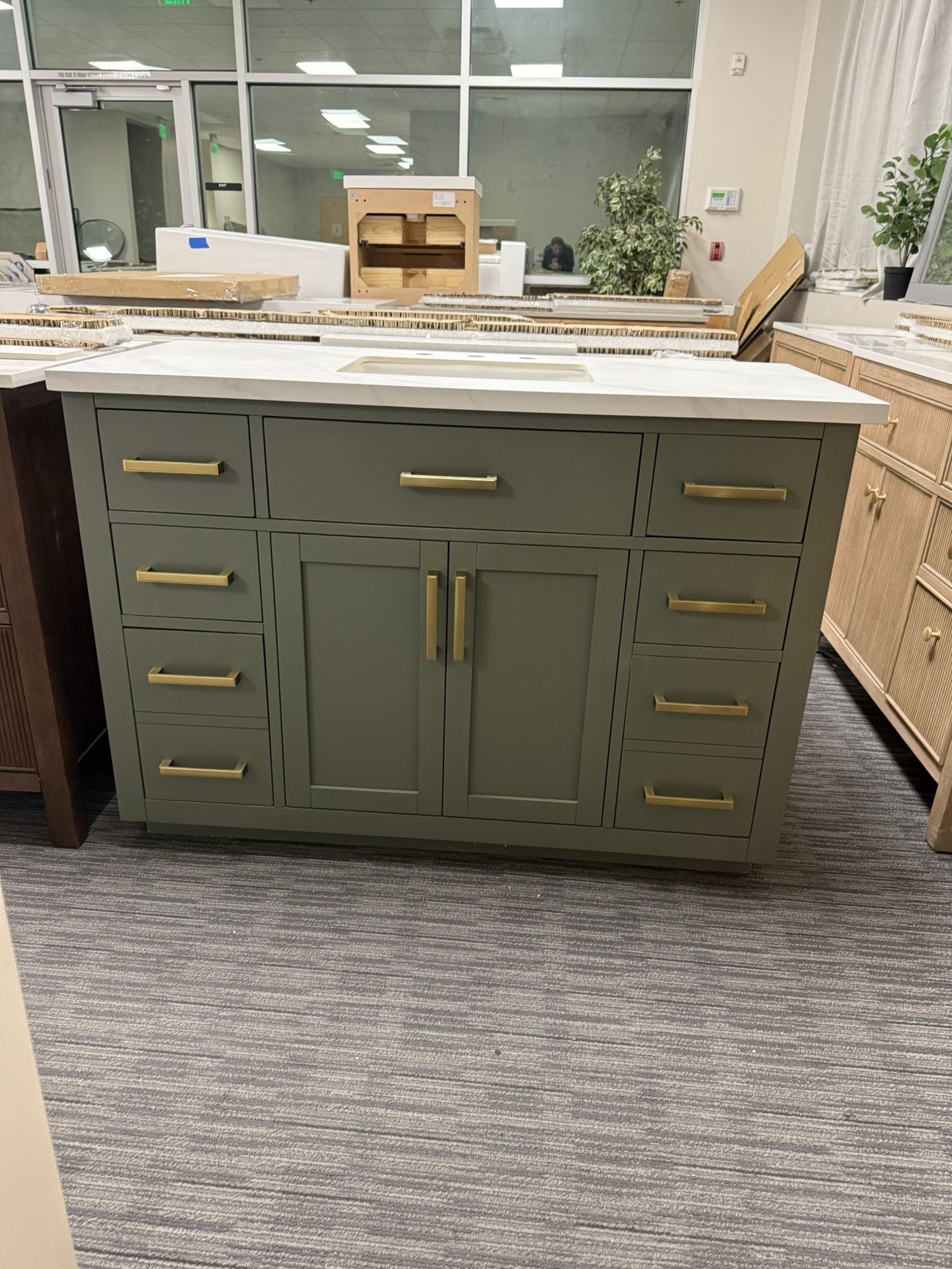 49” Bathroom Vanity In Green