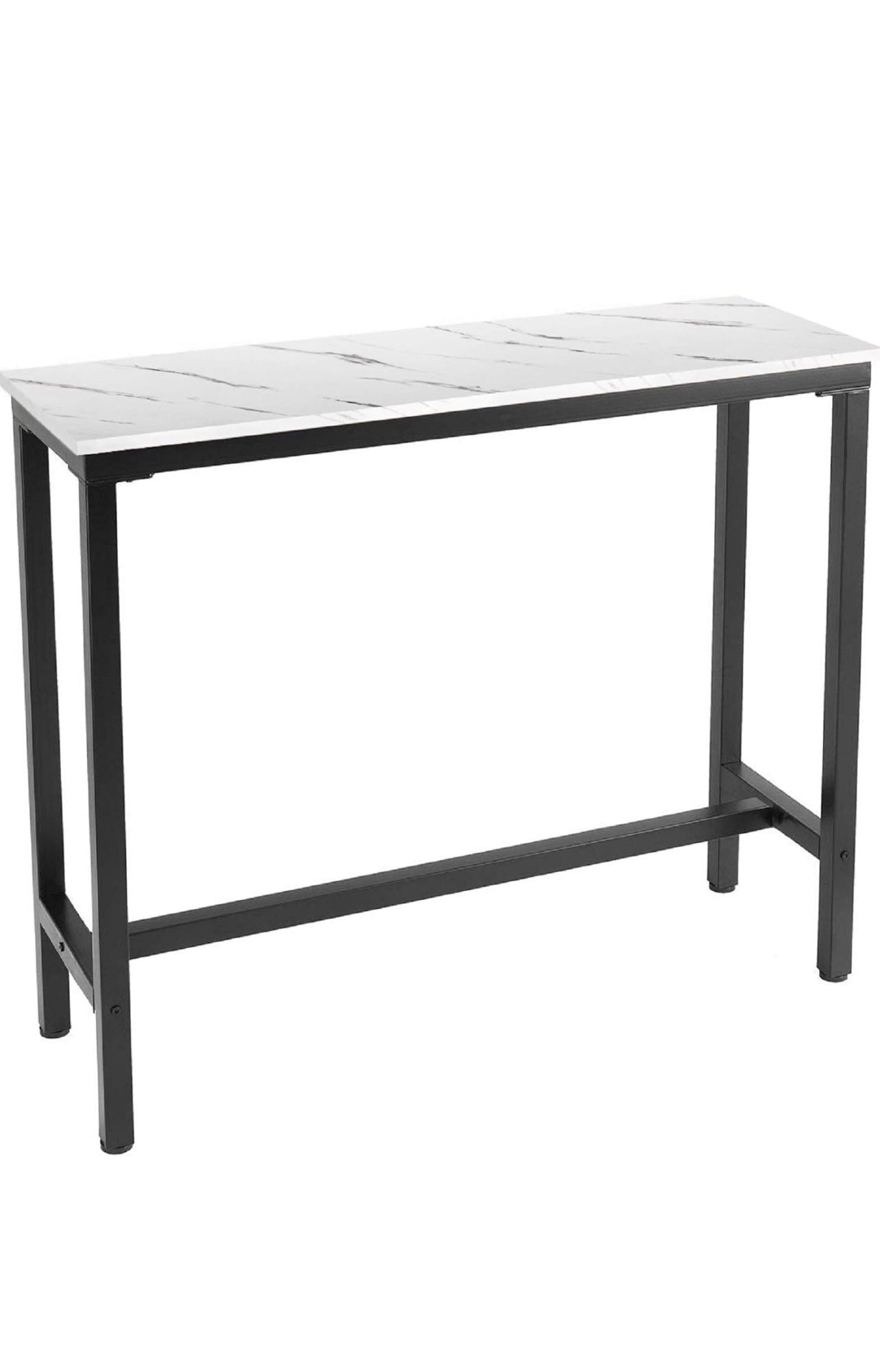 Bar Height Table – 47” White Marble Look – Like New