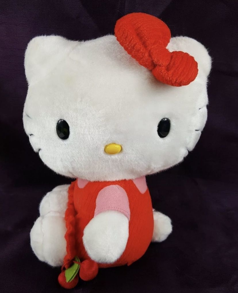 SanrioLARGE  Super Cute Hello kitty 11” Plush #*RARE* vintage Cherry Suit Plushy 