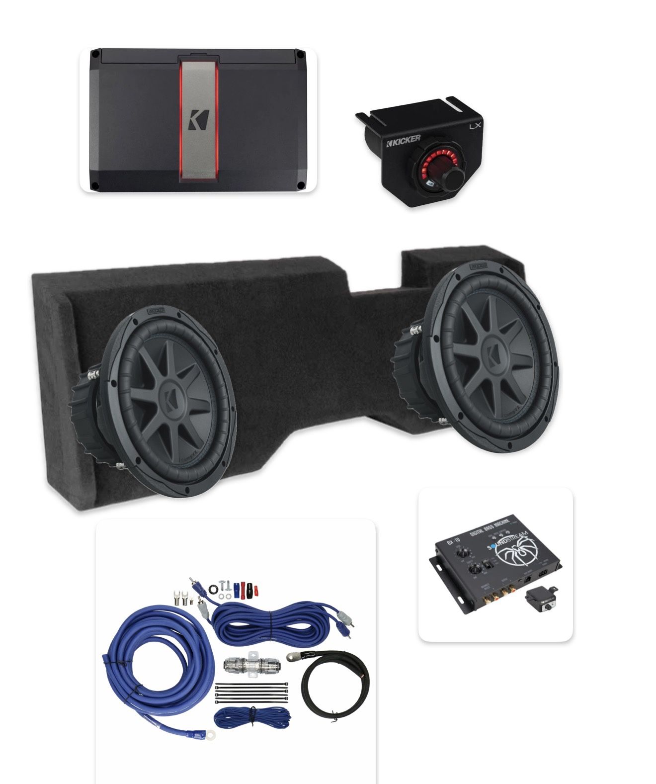 NEW BASS PACKAGE KICKER AUDIO INSTALLED SILVERADO OR SIERRA 2014-2018